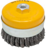 Щетка-крацовка чашечная усиленная для УШМ, жгутированная стальная проволока 0,5 мм Stayer Prof 