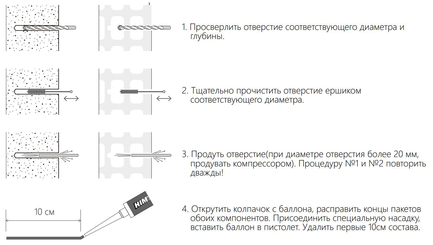 Химический анкер 300 мл Himtex VESF Profi-200, винилэстер, 1 насадка - фото