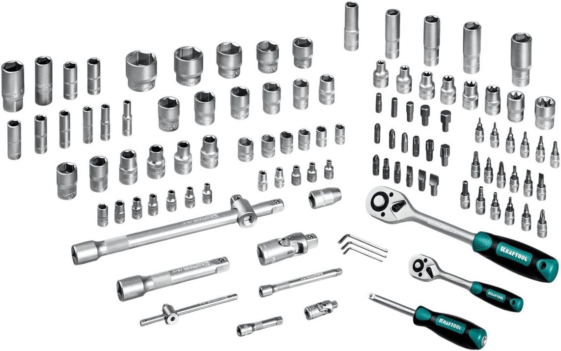 Набор инструмента универсальный 1/2"+3/8"+1/4" Kraftool X-Drive 27888-Н108_z01М, 108 предметов - фото