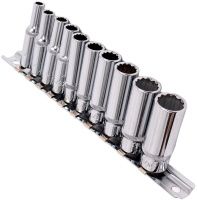 Изображение товара Набор глубоких торцевых головок DR 1/4" 12-тигранных Ombra 910710, 10 предметов на держателе