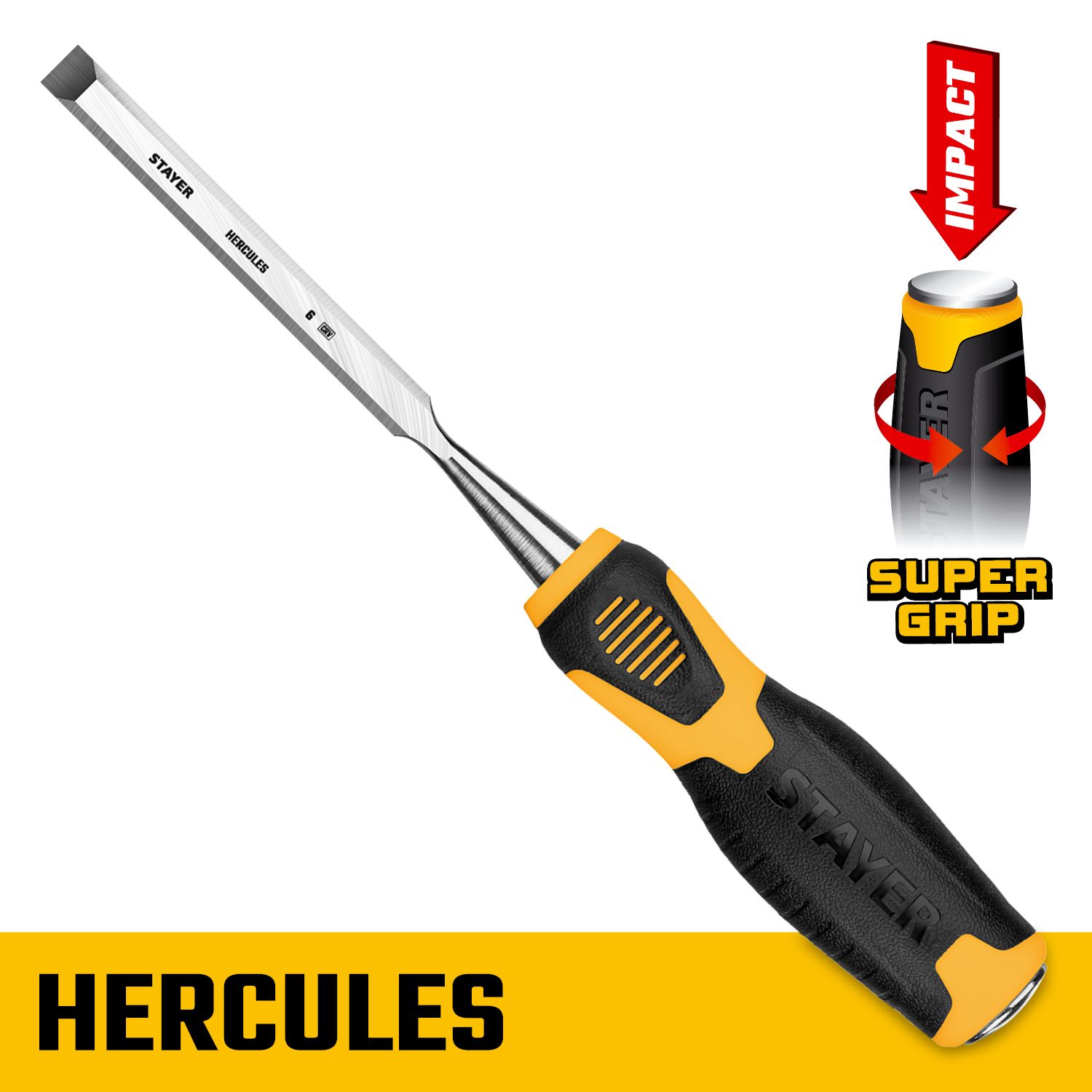 Стамеска-долото с двухкомпонентной рукояткой Stayer Hercules Professional - фото