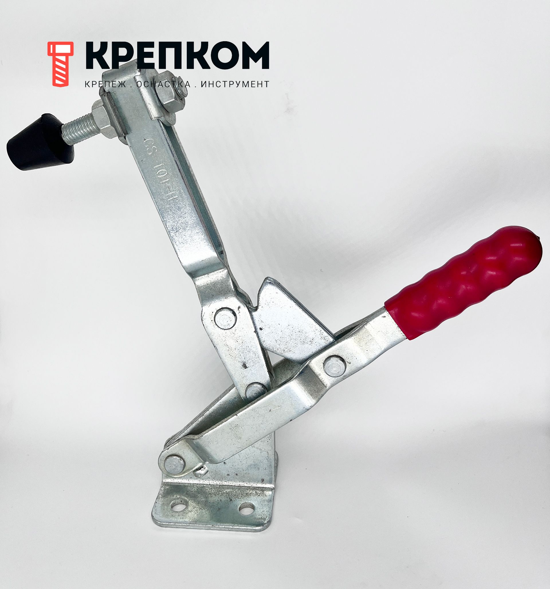 Прижим рычажный вертикальный L=199 мм, нагрузка 450 кг, HD-101H, оцинкованный - фото