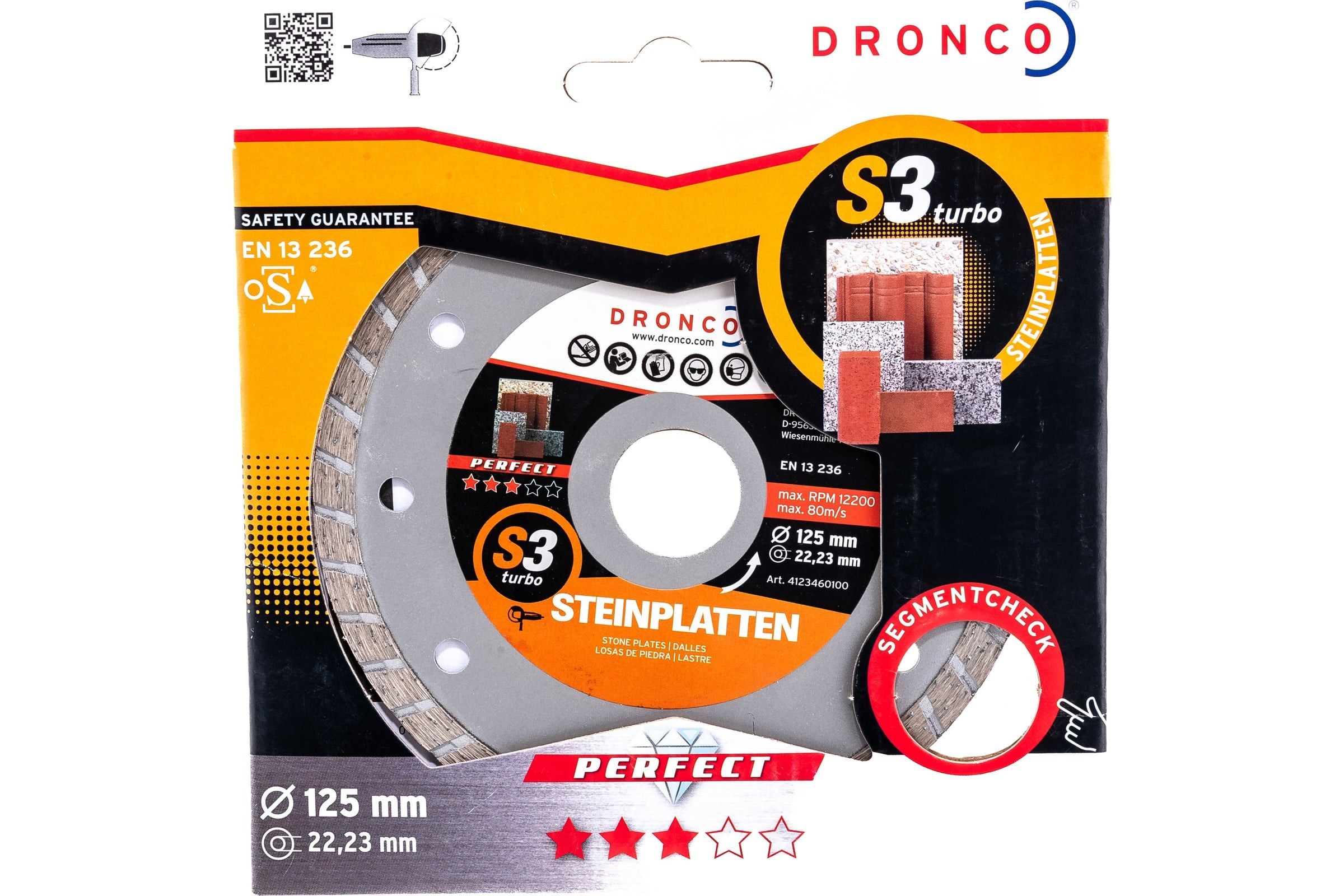 Диск алмазный по камню 125х2,2х22,23 мм DRONCO S3 Turbo F 4123460100 - фото
