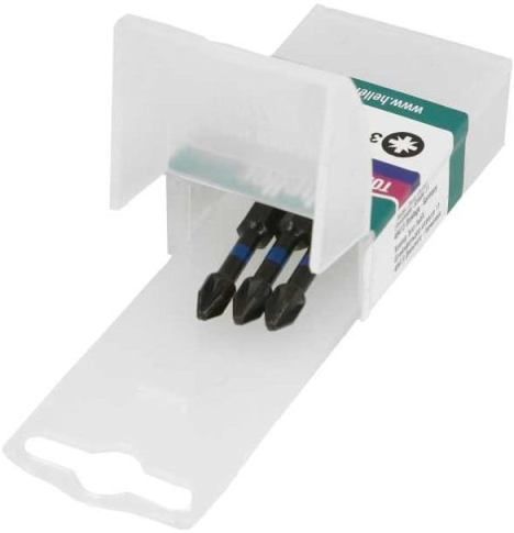 Бита торсионная крестовая PZ2 длина 50 мм, E1/4" Heller TD30552, сталь S2, 3 шт - фото