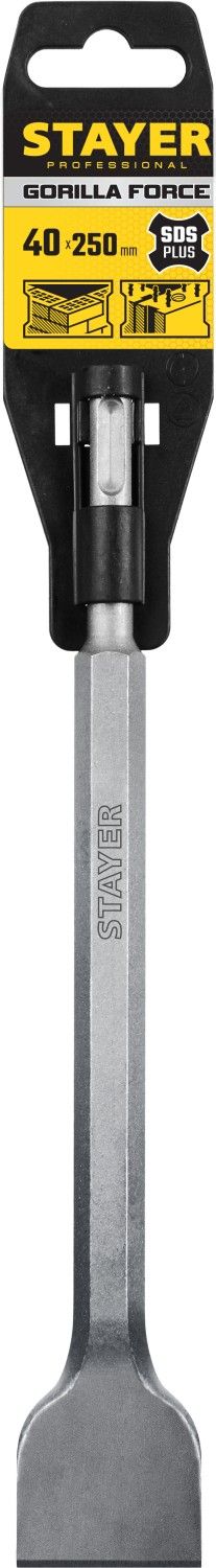 Зубило плоское изогнутое 40х250 мм SDS-Plus Gorilla Force Professional Stayer 29354-40-250 - фото