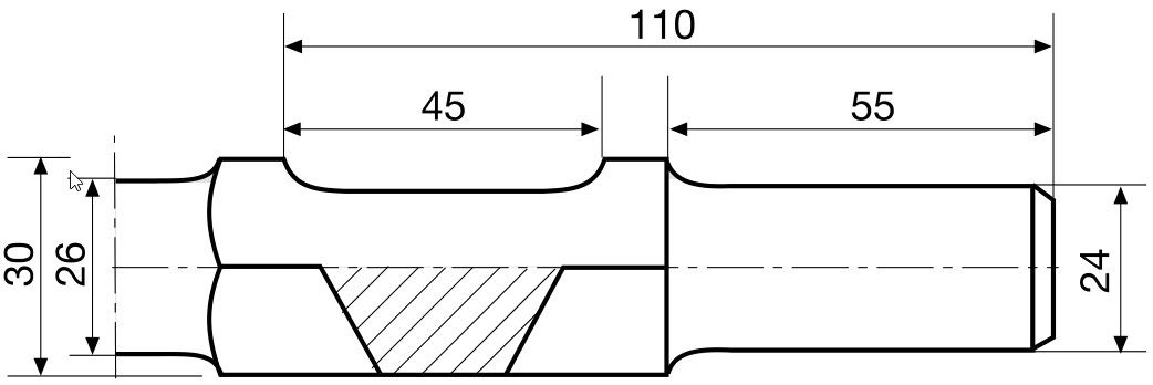 Зубило плоское 35x26х400 мм, хвостовик HEX 30 мм, 24x55 мм, Rennsteig RE-22740000, сталь Cr-V - фото