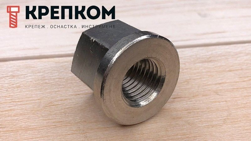 Гайка высокая с фланцем (с буртом) DIN 6331, нержавеющая сталь А4 - фото