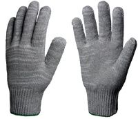 Перчатки трикотажные 10 класс вязки 00-00014634, серые, 5 нитей 