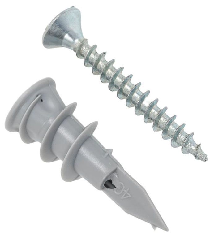 Дюбель для гипсокартона 14x39 мм DRIVA со сверлом и шурупом, нейлон - фото