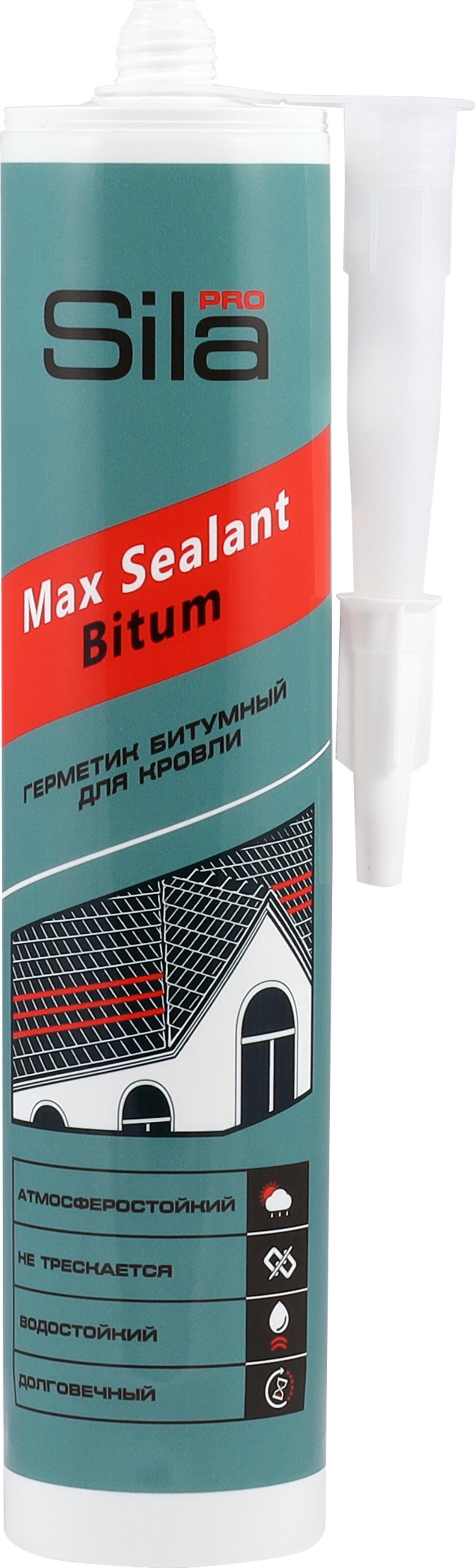 Герметик битумный для крыши Max Sealant Bitum Sila Pro чёрный, 280 мл - фото