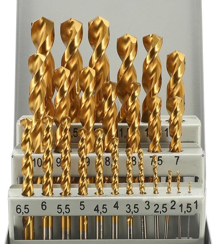 Набор сверл по металлу 1-13 мм HSSE-Co8 TiN 135° DIN 338 H-Tools 08351300, 25 шт - фото