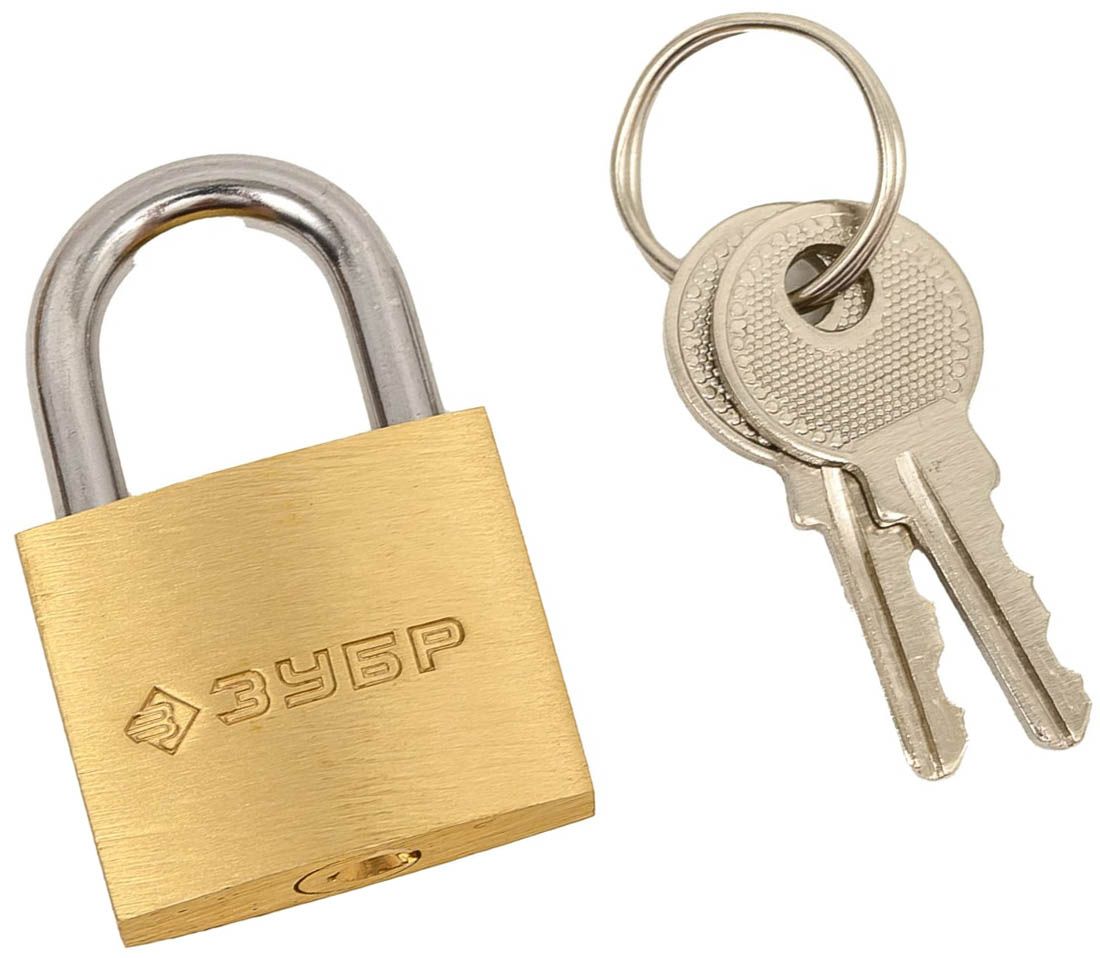 Мини-замок навесной 25 мм Профессионал ЗУБР 37130-25, латунь - фото
