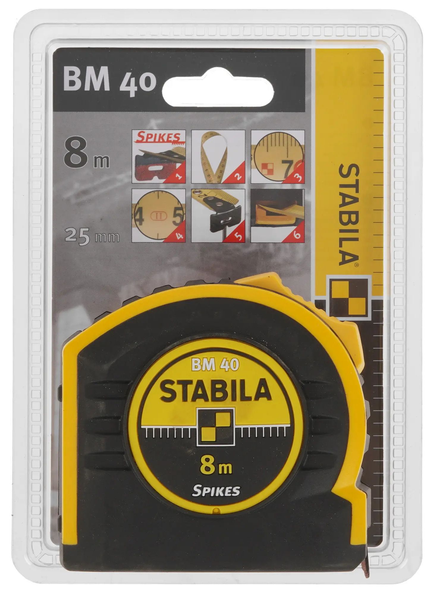 Рулетка 8 м 25 мм Stabila ВМ 40 SP 17745 - фото
