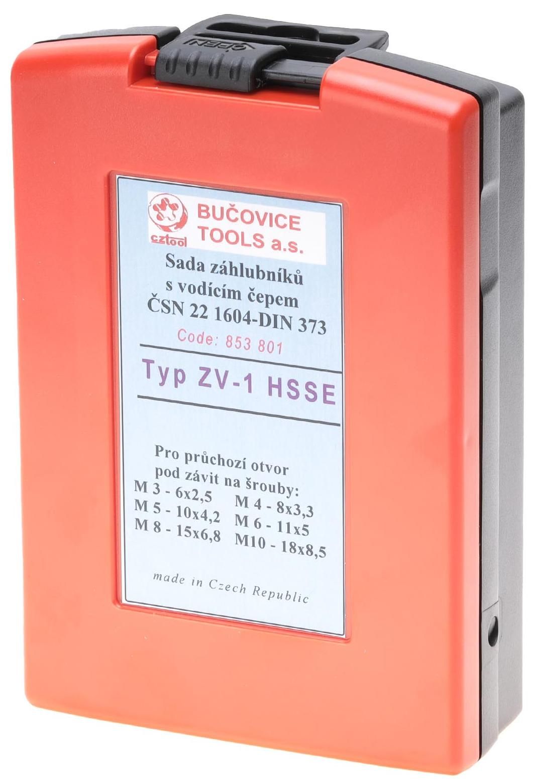 Набор цековок под резьбу М3-M10, DIN373, ZV1, HSSE-Co5 Bucovice 853801, 6 шт - фото