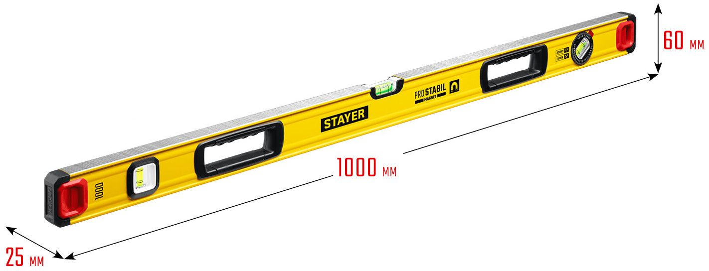 Уровень магнитный с поворотным глазком 1000 мм Stayer Pro Stabil Professional 3480-100, усиленный - фото