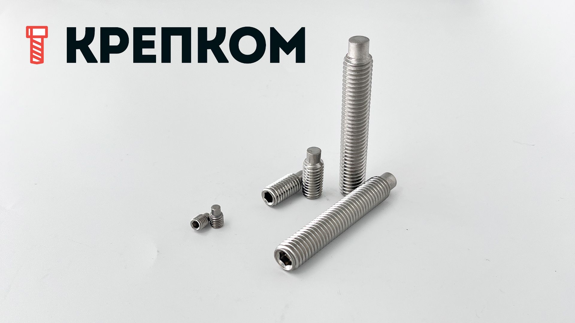 Винт установочный DIN 915 (ISO 4028) с цапфой, нержавеющая сталь А2 - фото