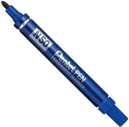 Перманентный ударопрочный маркер 2 мм Pentel Pen N50-C, синий - фото