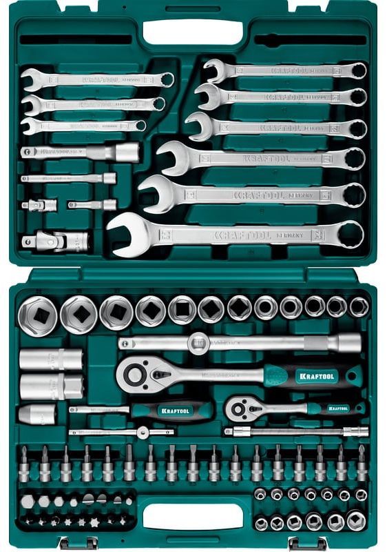 Набор инструмента универсальный 1/2"+1/4" Kraftool X-Drive 27887-H82_z03, 82 предмета - фото