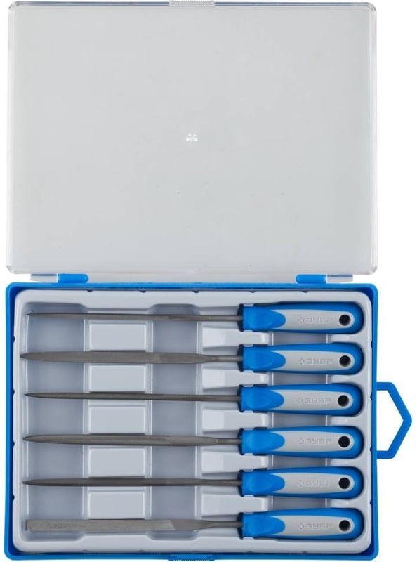 Набор надфилей с ручками 140 мм ЗУБР 16020-2-H6, 6 шт - фото