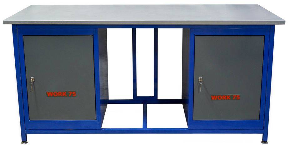 Изображение товара Верстак двухтумбовый КМК Work 75 1808х755х872 мм металлический с оцинкованной столешницей