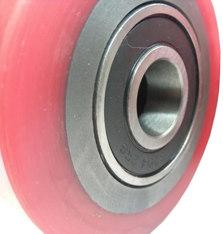 Колесо полиуретановое с подшипником для гидравлических тележек 80х60 мм - фото