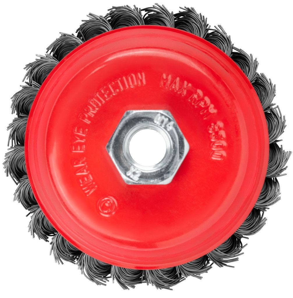 Щетка-крацовка чашечная для УШМ, жгутированная стальная проволока 0,5 мм FIT - фото