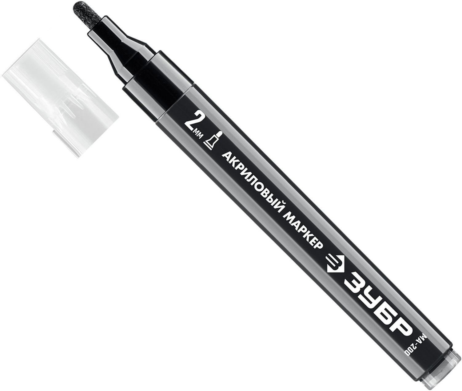 Маркер акриловый 2-4 мм черный ЗУБР МА-200 06337-2 - фото