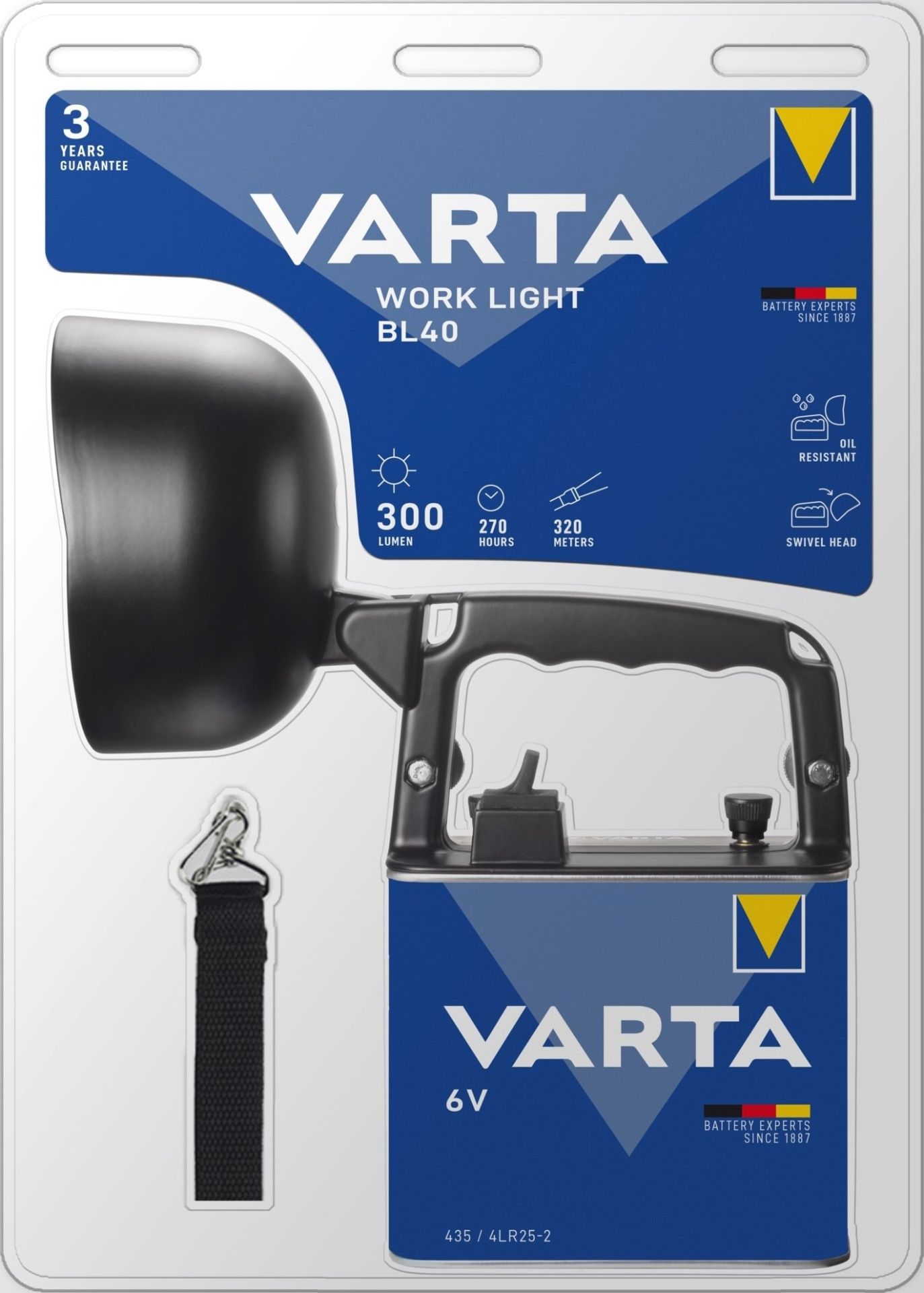 Изображение товара Фонарь ручной светодиодный 300 люмен 4LR25-2 Varta Work Flex BL40 18660101421М Изображение товара Фонарь ручной светодиодный 300 люмен 4LR25-2 Varta Work Flex BL40 18660101421М