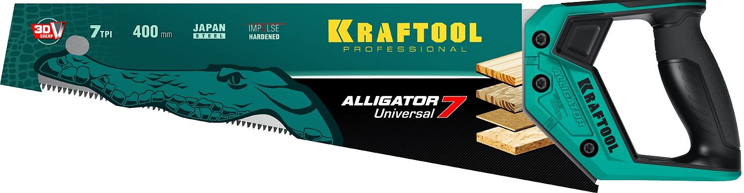 Ножовка универсальная по дереву Alligator Universal 7 Kraftool - фото