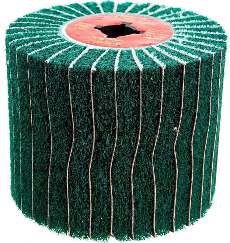 Барабан ламельный 120х100 Р180 посадка 19 мм тип G (зеленый) из нетканого полотна Messer 11-57-014 - фото