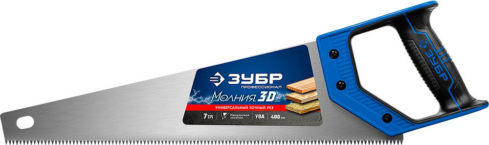 Ножовка по дереву универсальная Молния-3D ЗУБР - фото