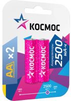 Батарейки R6 2500 мАч Ni-MH Космос, 2 шт