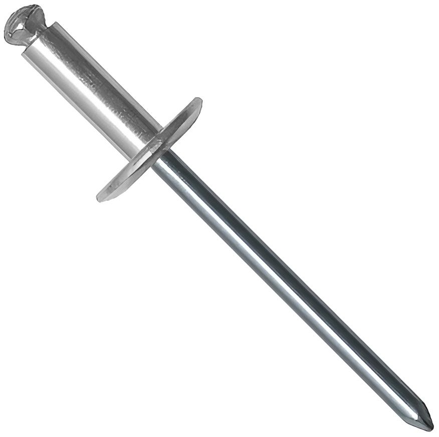 Заклепка вытяжная лепестковая с широким бортиком 4,8х20 мм, алюминий/сталь - фото