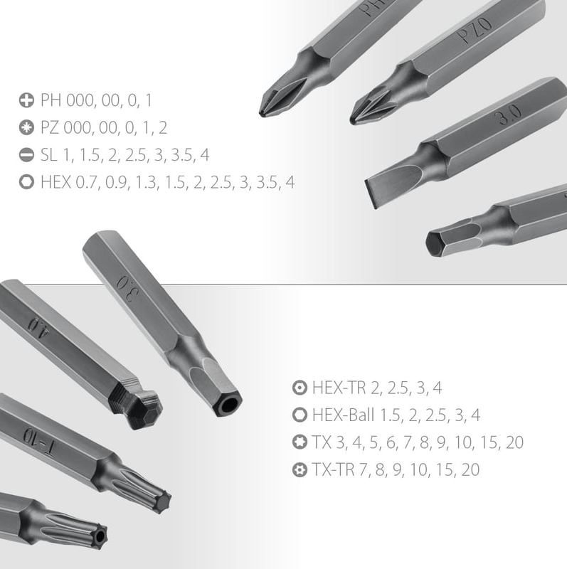 Отвёртка с битами для точных работ Kraftool Precision-51 25691, 51 предмет в кейсе - фото