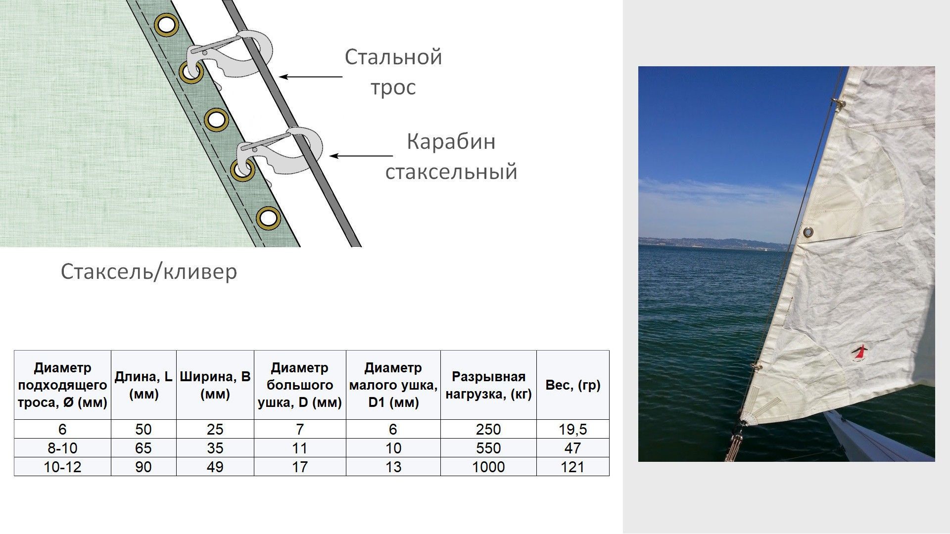 Ракс-карабин стаксельный 50 мм 8533, нержавеющая сталь А4 - фото