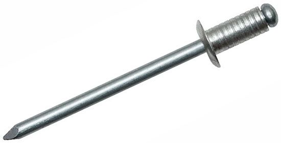 Заклепка вытяжная алюминий/сталь со стандартным бортиком, рифленая - фото