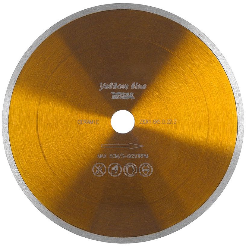 Диск алмазный со сплошной кромкой YL по керамической плитке 180 мм, Messer 01-21-181 - фото