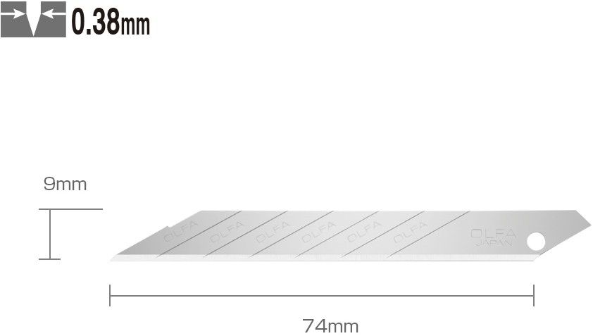Сегментированное лезвие 9 мм OLFA OL-SAB-10B, 10 шт - фото
