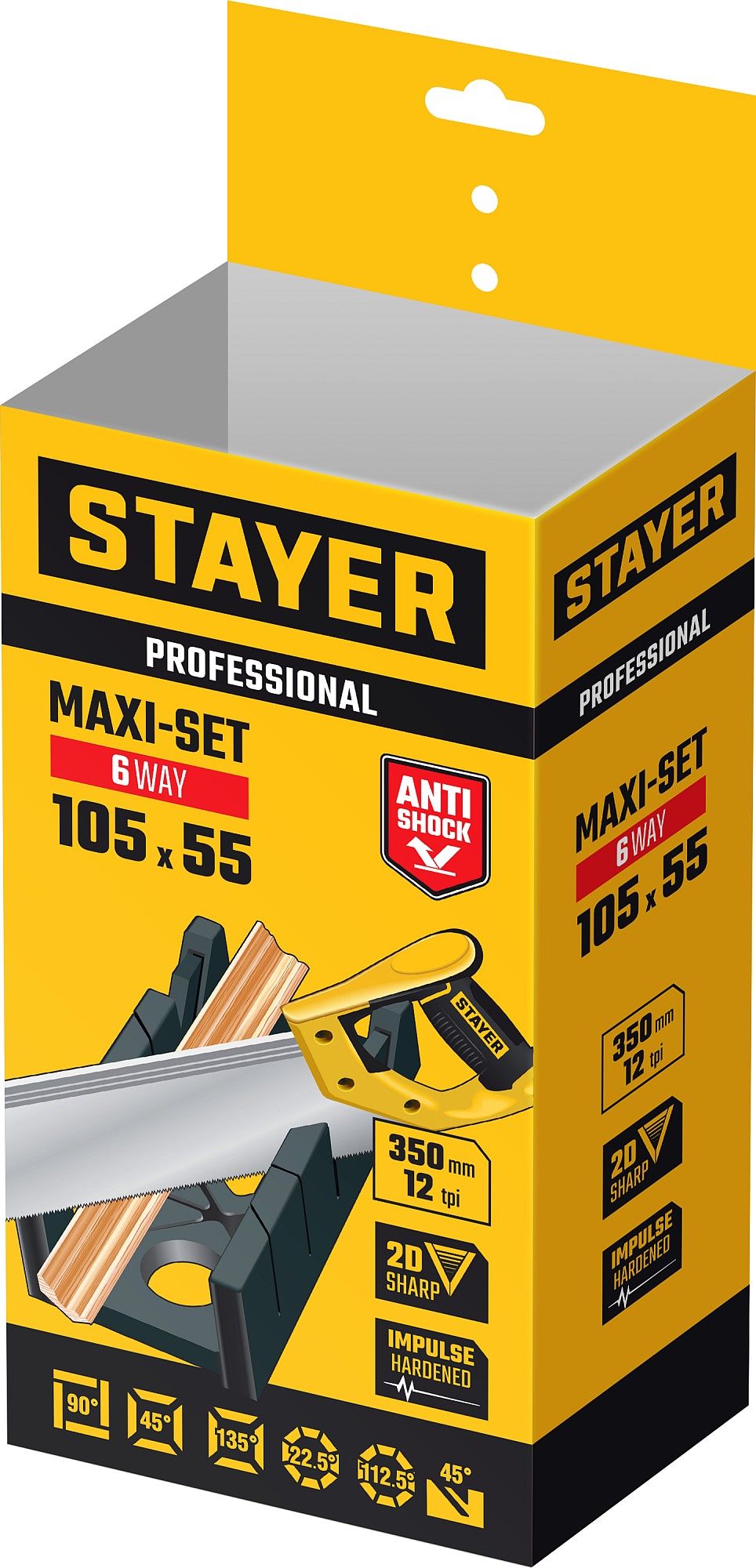 Стусло пластиковое 100х52 мм, с ножовкой 350 мм Stayer 15395-35 - фото