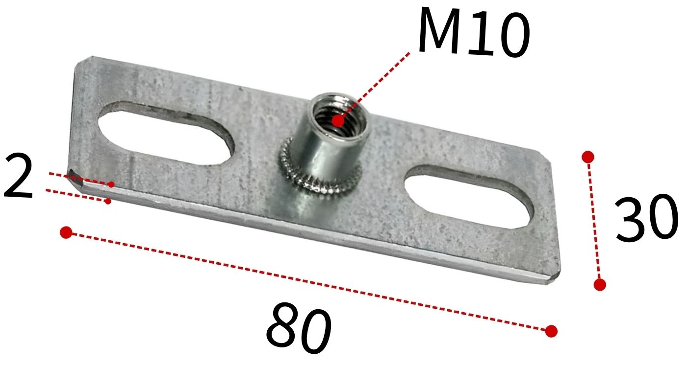 Пластина опорная облегченная ПТ 80х30 М10 - фото