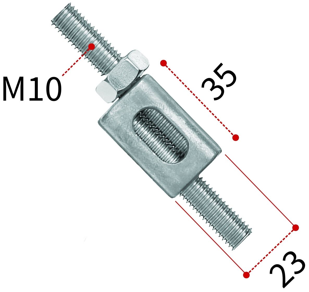 Параллельный соединитель для резьбовых шпилек и стержней М10 MUPRO 120141 - фото