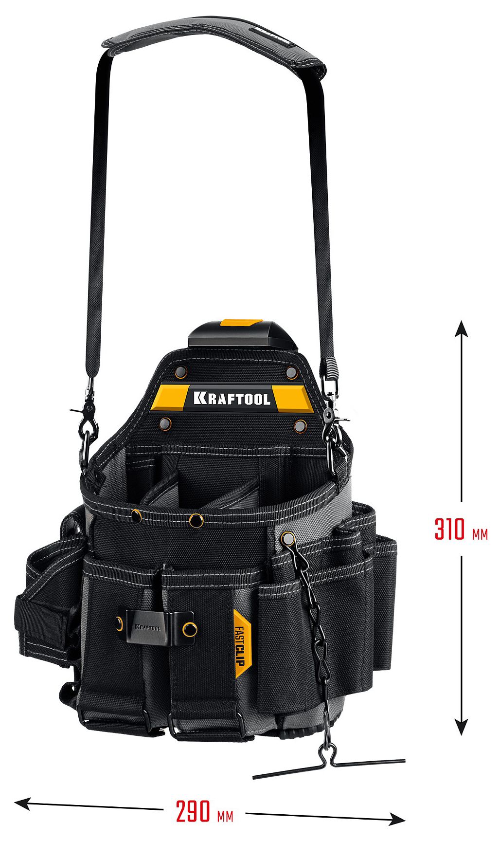 Сумка электрика с креплением FastClip KPB- 23 Kraftbuilt Kraftool 38766 - фото