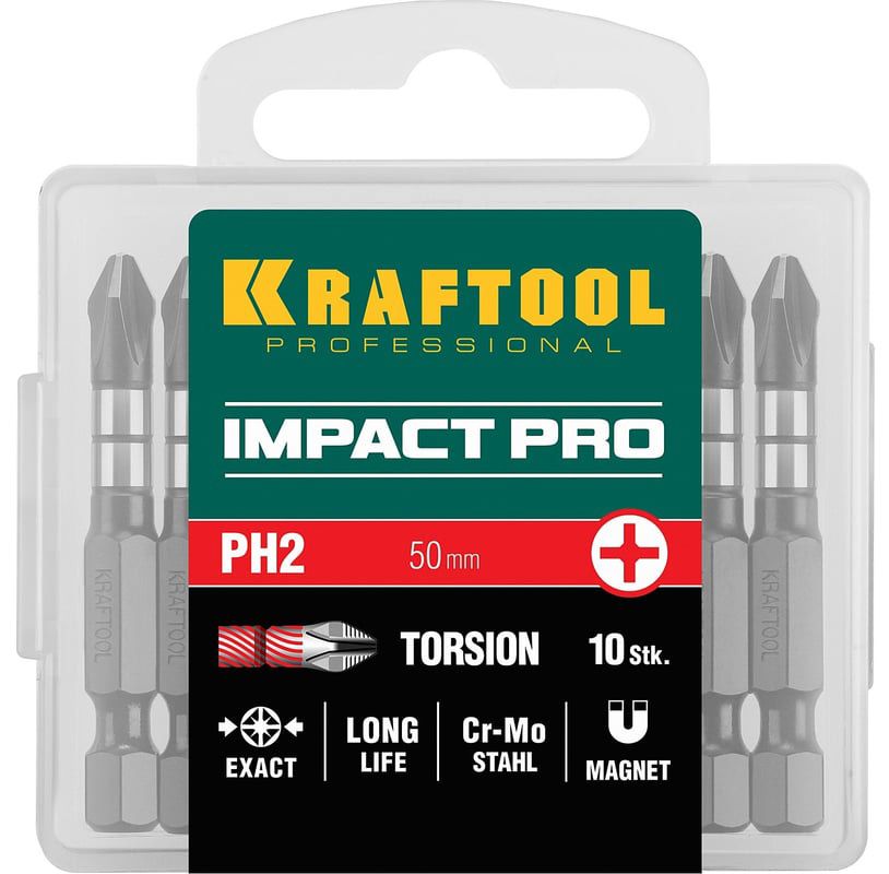 Набор ударных бит PH Impact Pro Kraftool - фото