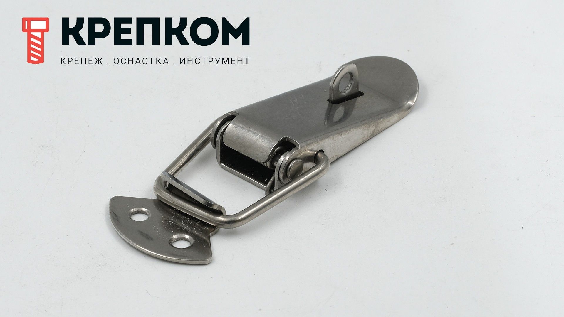 Замок-защелка с ушком L=75 006, нержавеющая сталь А2 - фото