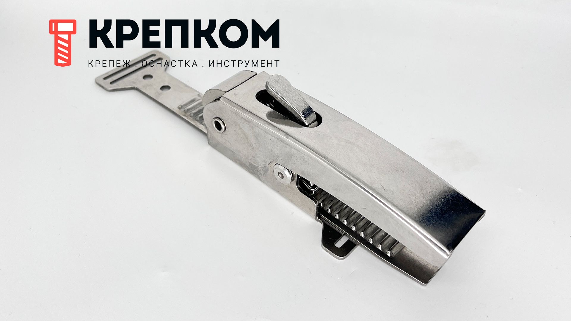 Замок-защелка с кольцевым натяжением L=132 мм, нагрузка 102 кг, BH13, нержавеющая сталь А2 - фото