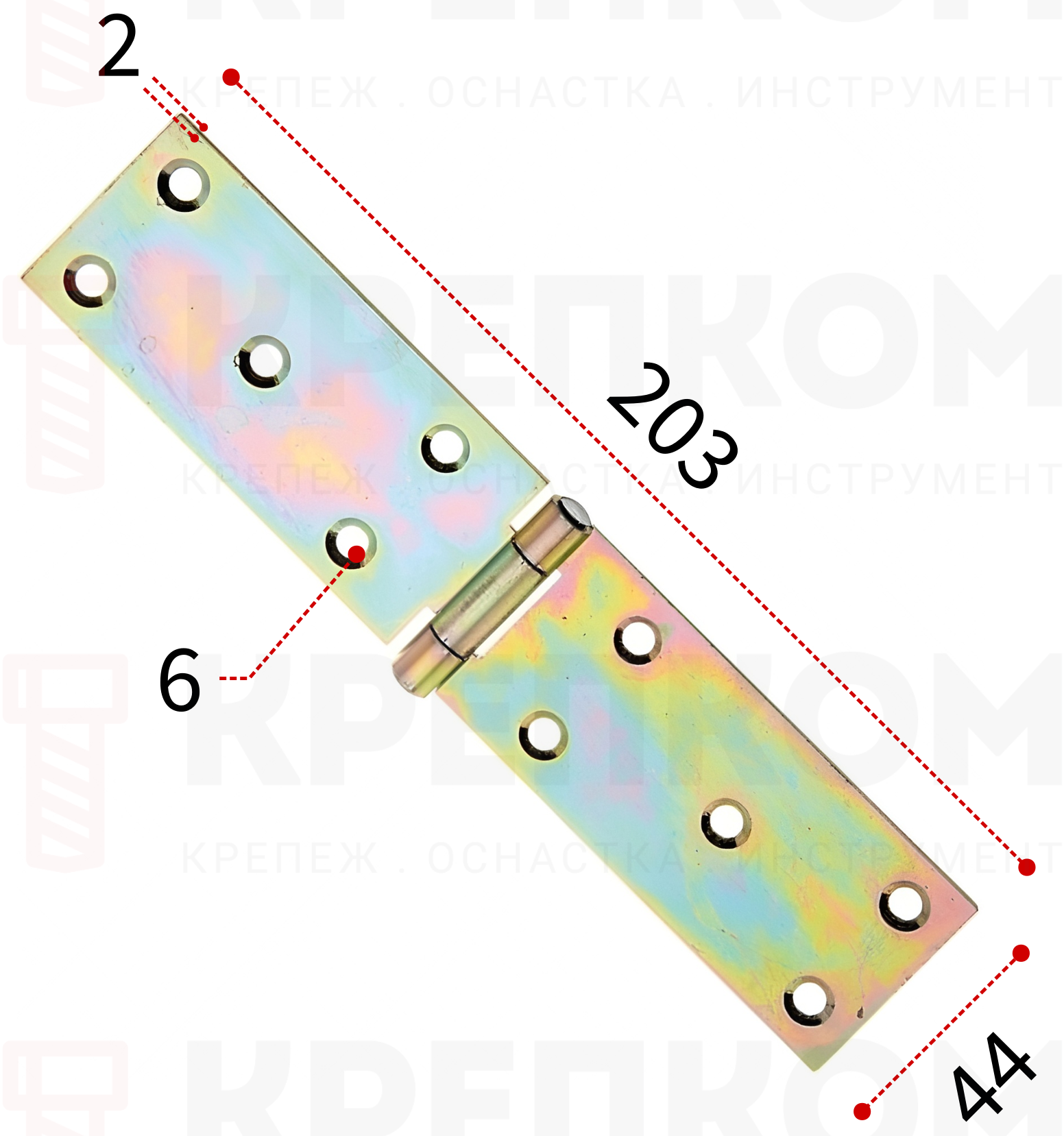 Петля для ящиков 203х44 мм Gah Alberts 346935, желтый цинк - фото