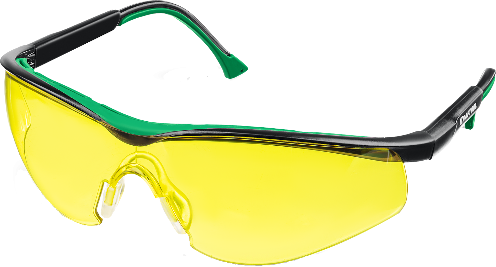 Очки защитные открытого типа, желтые, стекло-моноблок Basic Kraftool 110318 - фото