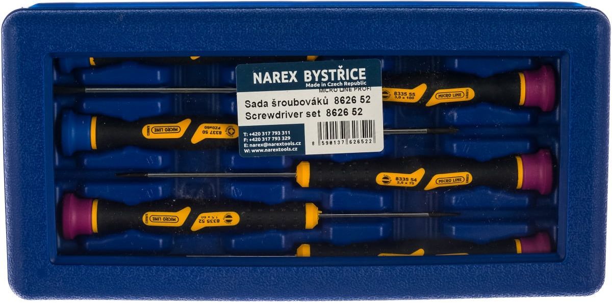 Набор часовых отверток Narex Micro Line Profi (862652), 6 штук - фото