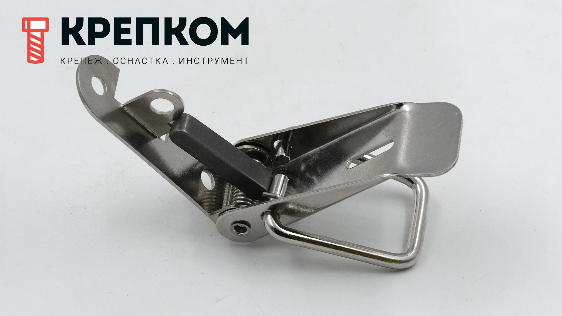 Замок-защелка с ушком L=90 004, нержавеющая сталь А2 - фото