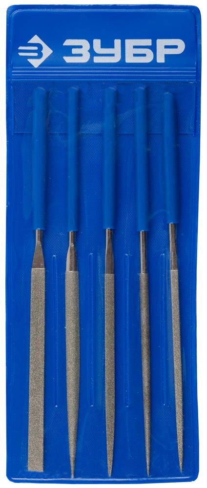 Набор алмазных надфилей 140х75 мм ЗУБР 33386-140-Н5, 5 шт - фото
